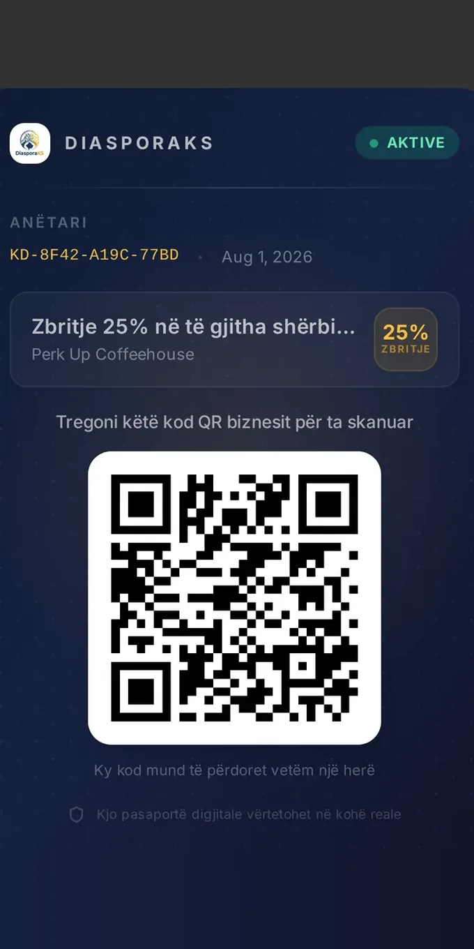 Pasaporta digjitale me kod QR për verifikimin e ofertës